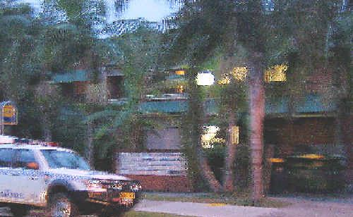 Police at the block of units in Bangalow Road at Byron Bay where an alleged kidnapping and assault of a 48-year-old man took place. Police at the block of units in Bangalow Road at Byron Bay where an alleged kidnapping and assault of a 48-year-old man took place.